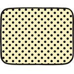 Polka Dots - Black on Blond Yellow Fleece Blanket (Mini)