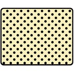 Polka Dots - Black on Blond Yellow Fleece Blanket (Medium) (One Side)