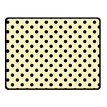 Polka Dots - Black on Blond Yellow Fleece Blanket (Small) (One Side)