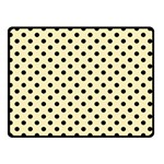Polka Dots - Black on Blond Yellow Double Sided Fleece Blanket (Small) (Two Sides)