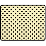 Polka Dots - Black on Blond Yellow Double Sided Fleece Blanket (Medium) (Two Sides)