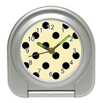 Polka Dots - Black on Blond Yellow Desk Alarm Clock