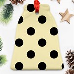 Polka Dots - Black on Blond Yellow Bell Ornament (Two Sides)