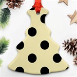 Polka Dots - Black on Blond Yellow Ornament (Christmas Tree)