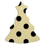 Polka Dots - Black on Blond Yellow Christmas Tree Ornament (Two Sides)