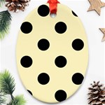 Polka Dots - Black on Blond Yellow Oval Ornament (Two Sides)