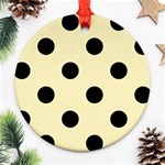 Polka Dots - Black on Blond Yellow Ornament (Round)