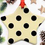 Polka Dots - Black on Blond Yellow Star Ornament (Two Sides)