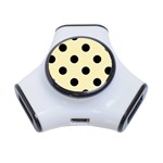 Polka Dots - Black on Blond Yellow Portable USB Hub (One Side)
