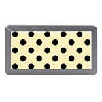 Polka Dots - Black on Blond Yellow Memory Card Reader (Mini)