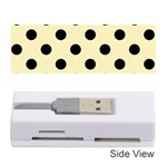 Polka Dots - Black on Blond Yellow Memory Card Reader (Stick)