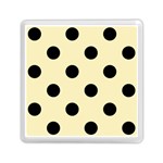Polka Dots - Black on Blond Yellow Memory Card Reader with Storage (Square)