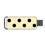 Polka Dots - Black on Blond Yellow Portable USB Flash (One Side)