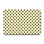 Polka Dots - Black on Blond Yellow Small Doormat
