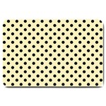 Polka Dots - Black on Blond Yellow Large Doormat
