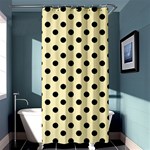 Polka Dots - Black on Blond Yellow Shower Curtain 36  x 72  (Stall)