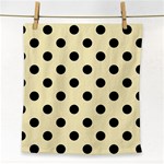 Polka Dots - Black on Blond Yellow Face Towel