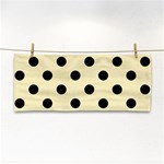 Polka Dots - Black on Blond Yellow Hand Towel