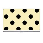Polka Dots - Black on Blond Yellow Business Card Holder