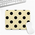 Polka Dots - Black on Blond Yellow Small Mousepad