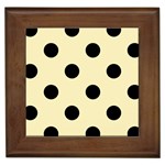 Polka Dots - Black on Blond Yellow Framed Tile