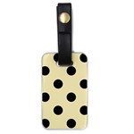 Polka Dots - Black on Blond Yellow Luggage Tag (One Side)