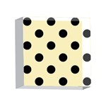 Polka Dots - Black on Blond Yellow 4 x 4  Acrylic Photo Block