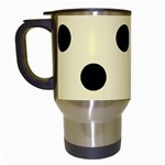 Polka Dots - Black on Blond Yellow Travel Mug (Black)