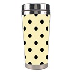 Polka Dots - Black on Blond Yellow Stainless Steel Travel Tumbler