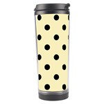 Polka Dots - Black on Blond Yellow Travel Tumbler