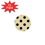 Polka Dots - Black on Blond Yellow 1  Mini Button (10 pack)