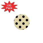 Polka Dots - Black on Blond Yellow 1  Mini Button (100 pack)