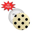 Polka Dots - Black on Blond Yellow 1.75  Button (10 pack)