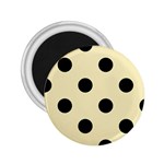 Polka Dots - Black on Blond Yellow 2.25  Magnet