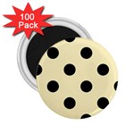 Polka Dots - Black on Blond Yellow 2.25  Magnet (100 pack)
