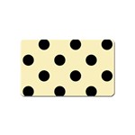Polka Dots - Black on Blond Yellow Magnet (Name Card)