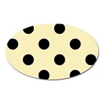 Polka Dots - Black on Blond Yellow Magnet (Oval)