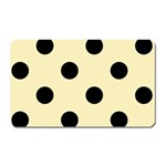 Polka Dots - Black on Blond Yellow Magnet (Rectangular)