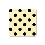 Polka Dots - Black on Blond Yellow Magnet (Square)