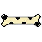 Polka Dots - Black on Blond Yellow Magnet (Dog Bone)