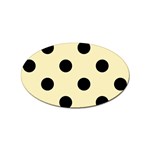 Polka Dots - Black on Blond Yellow Sticker Oval (100 pack)