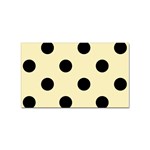 Polka Dots - Black on Blond Yellow Sticker (Rectangular)