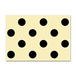 Polka Dots - Black on Blond Yellow Sticker A4 (10 pack)