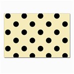 Polka Dots - Black on Blond Yellow Postcard 4  x 6 