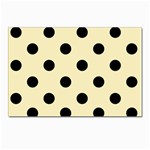 Polka Dots - Black on Blond Yellow Postcards 5  x 7  (Pkg of 10)