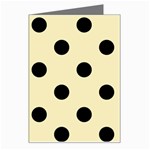 Polka Dots - Black on Blond Yellow Greeting Card