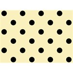 Polka Dots - Black on Blond Yellow Birthday Cake 3D Greeting Card (7x5)