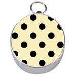Polka Dots - Black on Blond Yellow Silver Compass