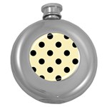 Polka Dots - Black on Blond Yellow Hip Flask (5 oz)