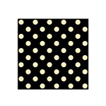 Polka Dots - Blond Yellow on Black Satin Bandana Scarf